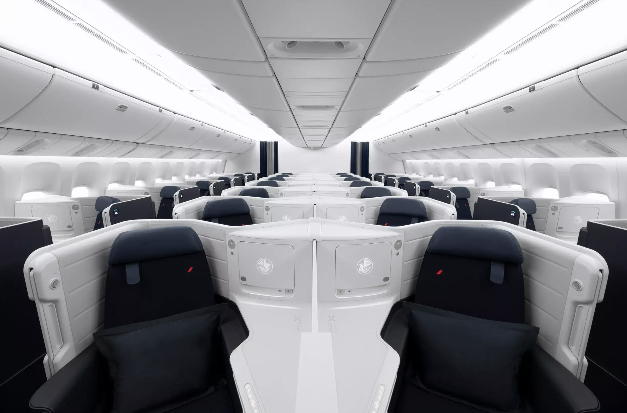 a plane with rows of seats